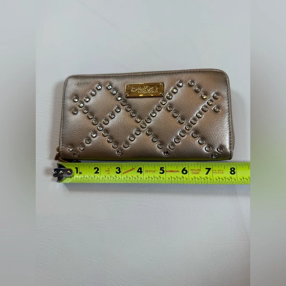 BEBE studded silver wallet (blemish on corner)